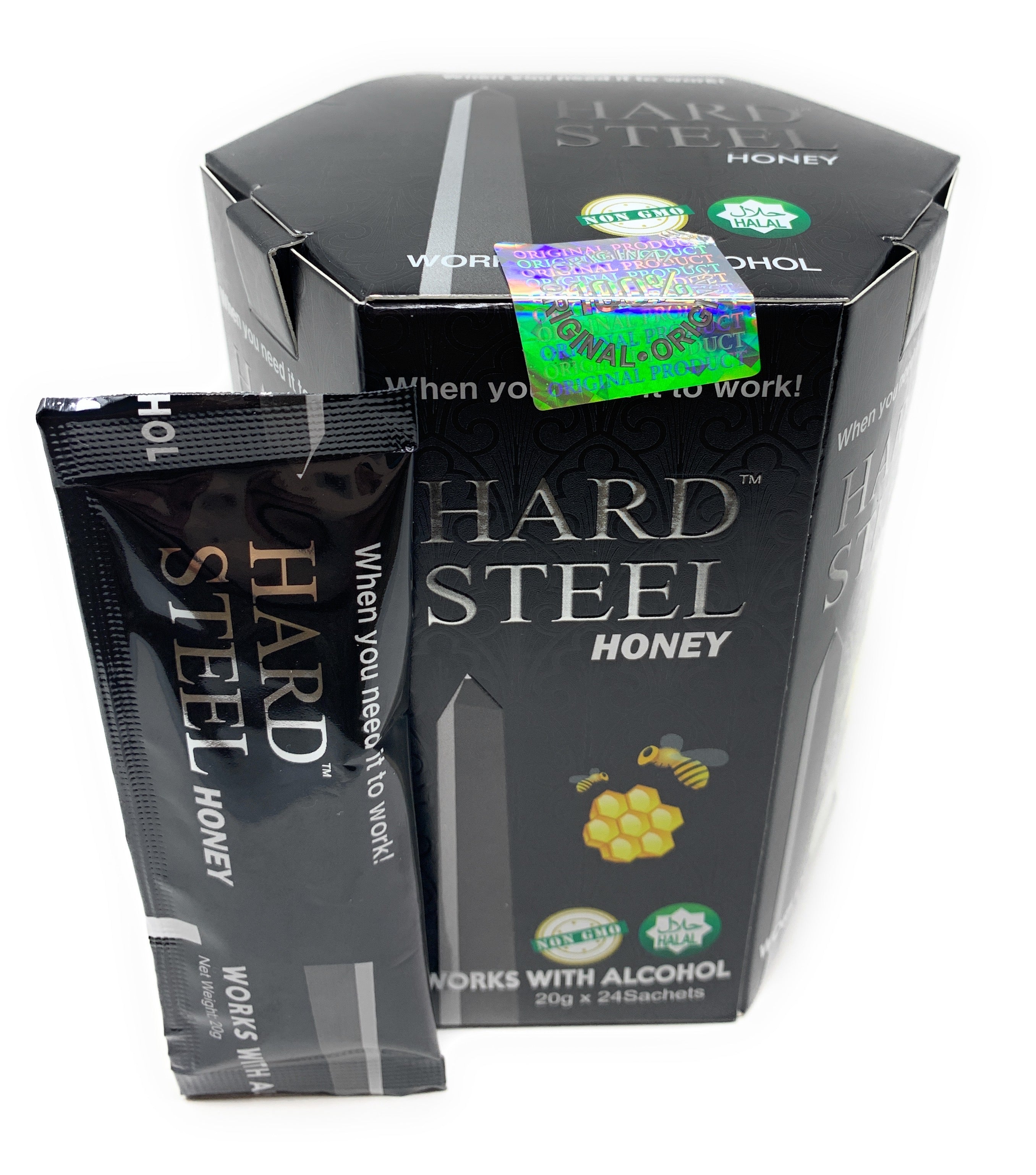 Hard Steel Honey For Men (24 Pouches Box) Wholesalehoneyy