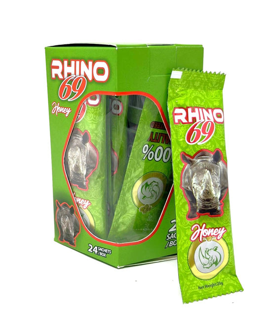 Rhino 69 Honey Green For Men (24 Pouches Box)